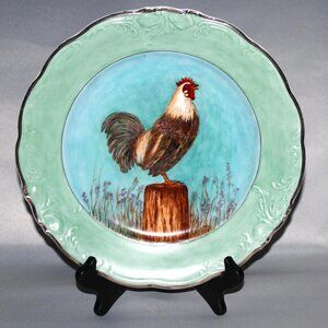 Majestic Rooster Plate | Walbrzych Porcelain Wall Plate | Cabinet Plate